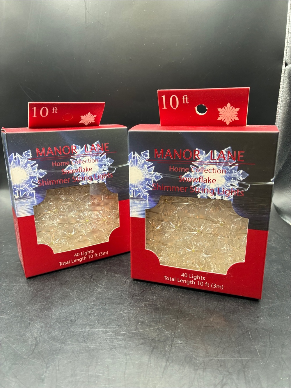 Manor Lane Snowflake Shimmer String Lights - Warm White (10 ft), 2 Sets